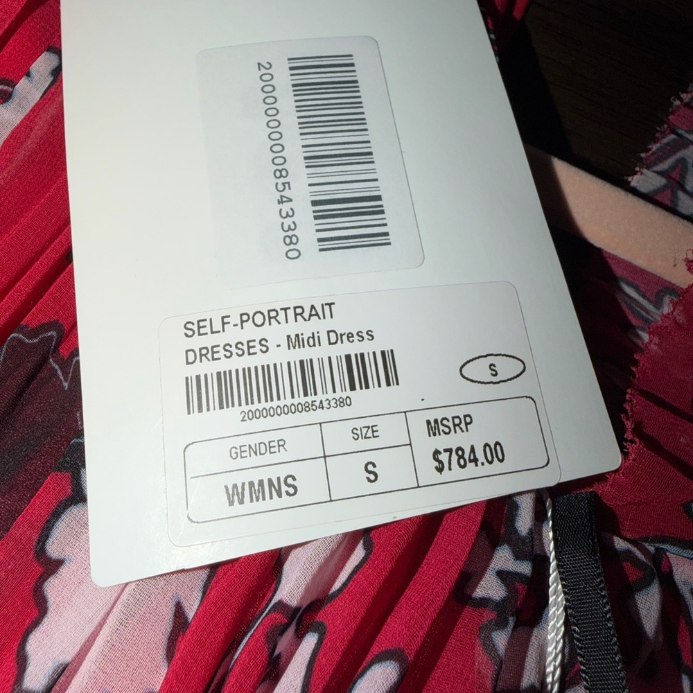 NWT Self-Portrait Red Floral Cold Shoulder Maxi Dress Hi-Low $784 Romantic Small - Picture 8 of 8